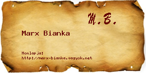 Marx Bianka névjegykártya